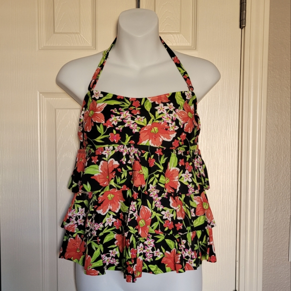 Island Escape Tankini Top - Sz 10, GUC